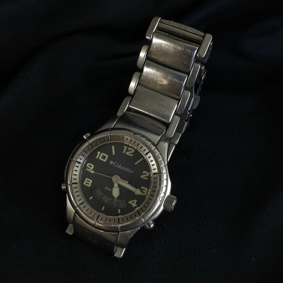 Vintage Columbia stainless steel quartz watch, analog digital, date, alarm, 50m - Picture 4 of 15